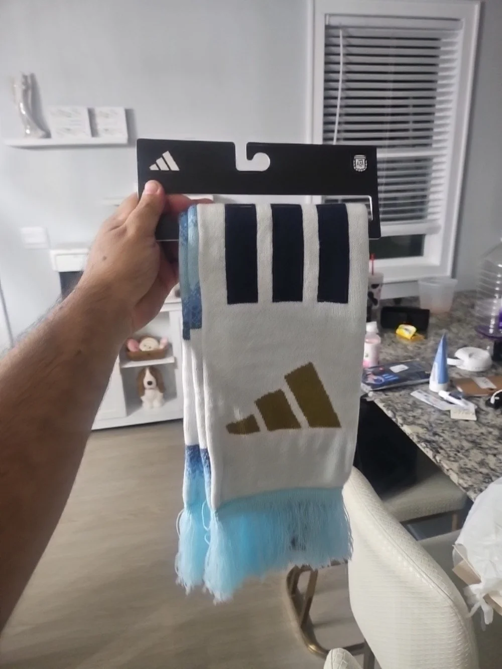 Men's White & Gold AFA Crest Scarf - Athletic Style